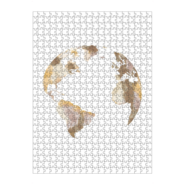 Puzzle Ravensburger "Globe, World map rustic color" artboxONE - Kartografie - Watercolor map,World map,Weltkarte,Globe,Rustic - Bild watercolor map
