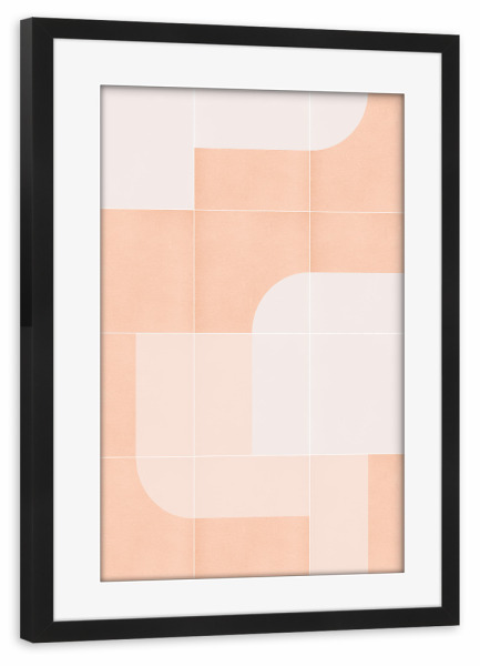 Poster mit Rahmen schwarz "Retro Tiles Fourth" artboxONE - Abstrakt - Mid-century-modern,Pink pearl,Minimal