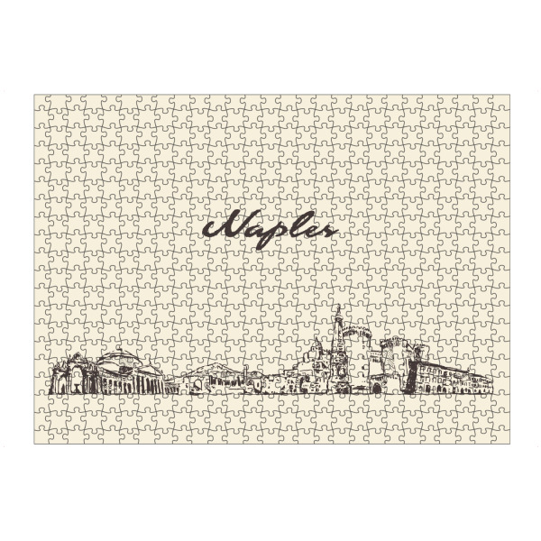 Puzzle Ravensburger "Naples hand drawn skyline" artboxONE - Städte,Reise