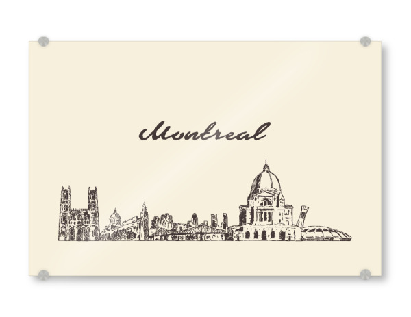 Acrylglasbild "Montreal hand drawn skyline" artboxONE - Städte