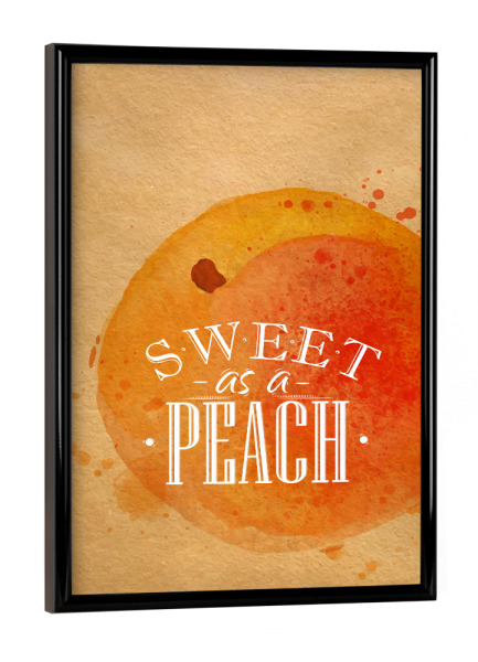 Poster mit schwarzem Rahmen "Watercolor peach craft" artboxONE - Essen & Trinken,Essen & Trinken / Obst & Gemüse