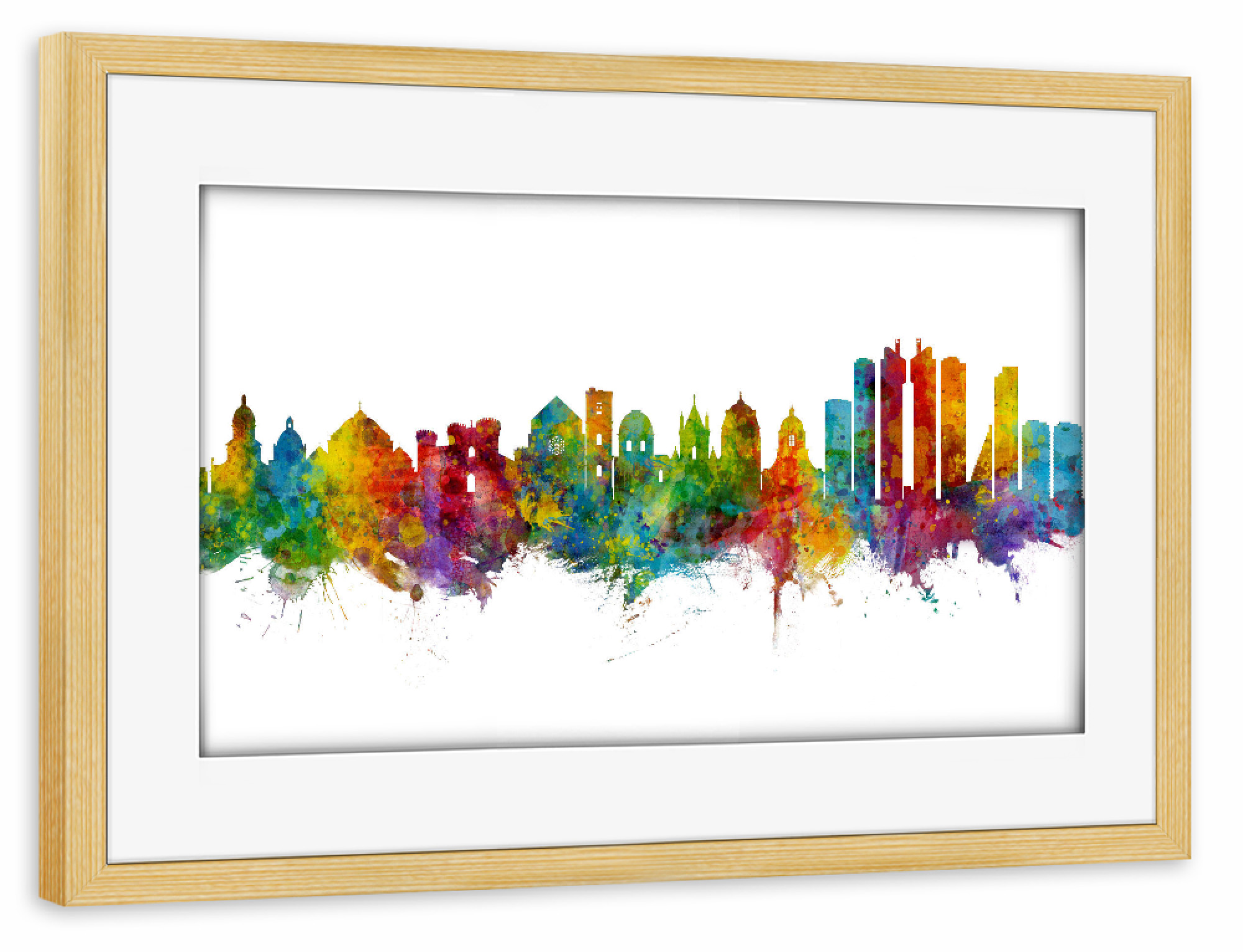 Poster mit Rahmen kiefer "Naples Italy Skyline" artboxONE - Städte - Naples,Italy,Skyline,Cityscape