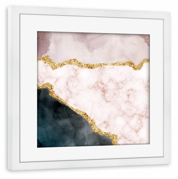 Poster mit Rahmen weiß "Abstract Landscape with Marble" artboxONE - Marmor - Agate,Abstract,Landscape,Minimal
