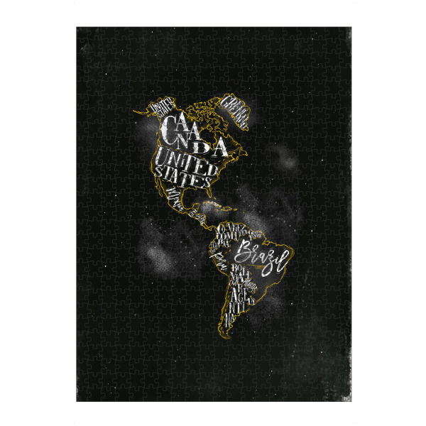 artboxONE Puzzle "Map America vintage chalk yellow" artboxONE - Reise,Schwarzweiß,Kartografie - Amerika,Landkarte,Vintage - Bild amerika