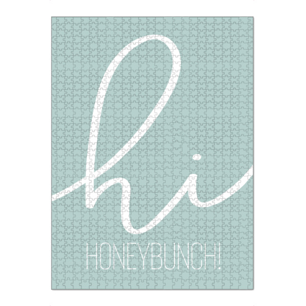Puzzle Ravensburger "Hi Honeybunch - türkis" artboxONE - Typografie - Begrüßung,Freund,Spruch,Ehemann - Bild begrüßung