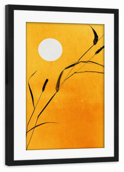 Poster mit Rahmen schwarz "The Sunny Side Of Life" artboxONE - Abstrakt - Sonne,Silhouette,Pflanze,Floral