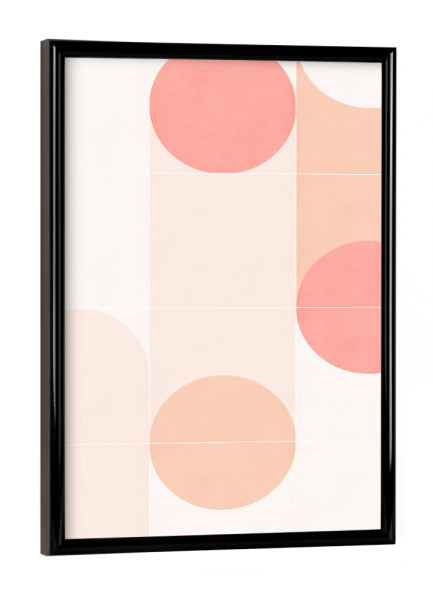Poster mit schwarzem Rahmen "Retro Tiles Ninth" artboxONE - Abstrakt - Mid-century-modern,Living coral,Minimal,Pattern