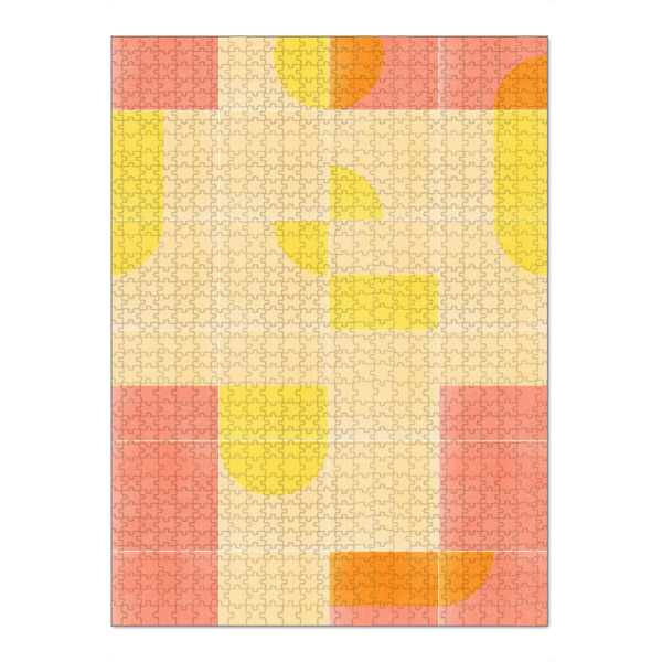 Puzzle Ravensburger "Retro Tiles First" artboxONE - Abstrakt - Mid-century-modern,Living coral,Tiles,Muster - Bild mid-century-modern