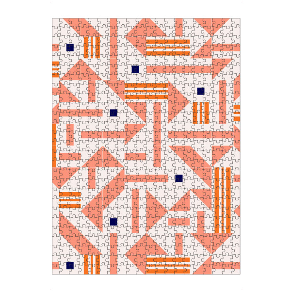 Puzzle Ravensburger "Random Tiles" artboxONE - Abstrakt - Mid-century-modern,Living coral,Tiles,Mosaik - Bild mid-century-modern