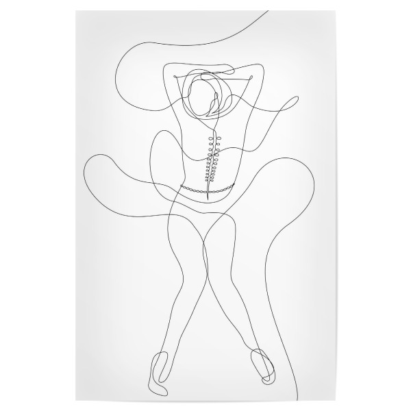 Poster "Woman in Shirt - In One Line" artboxONE - Menschen,Schwarzweiß,Fashion