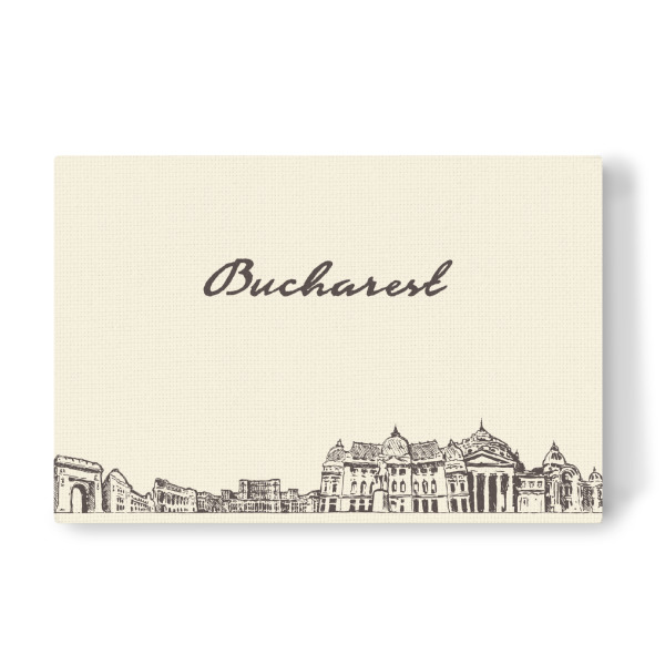 Leinwandbild "Bucharest hand drawn skyline" artboxONE - Städte,Reise