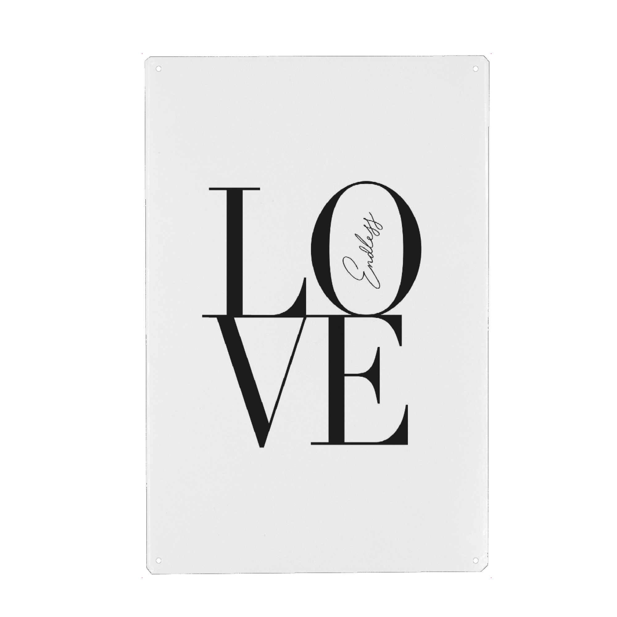 Metall Poster "Endless Love A&K" artboxONE - Typografie,Schwarzweiß - Love,Liebe,Valentinstag,Hochzeit,Wedding,Muttertag - Blechschild