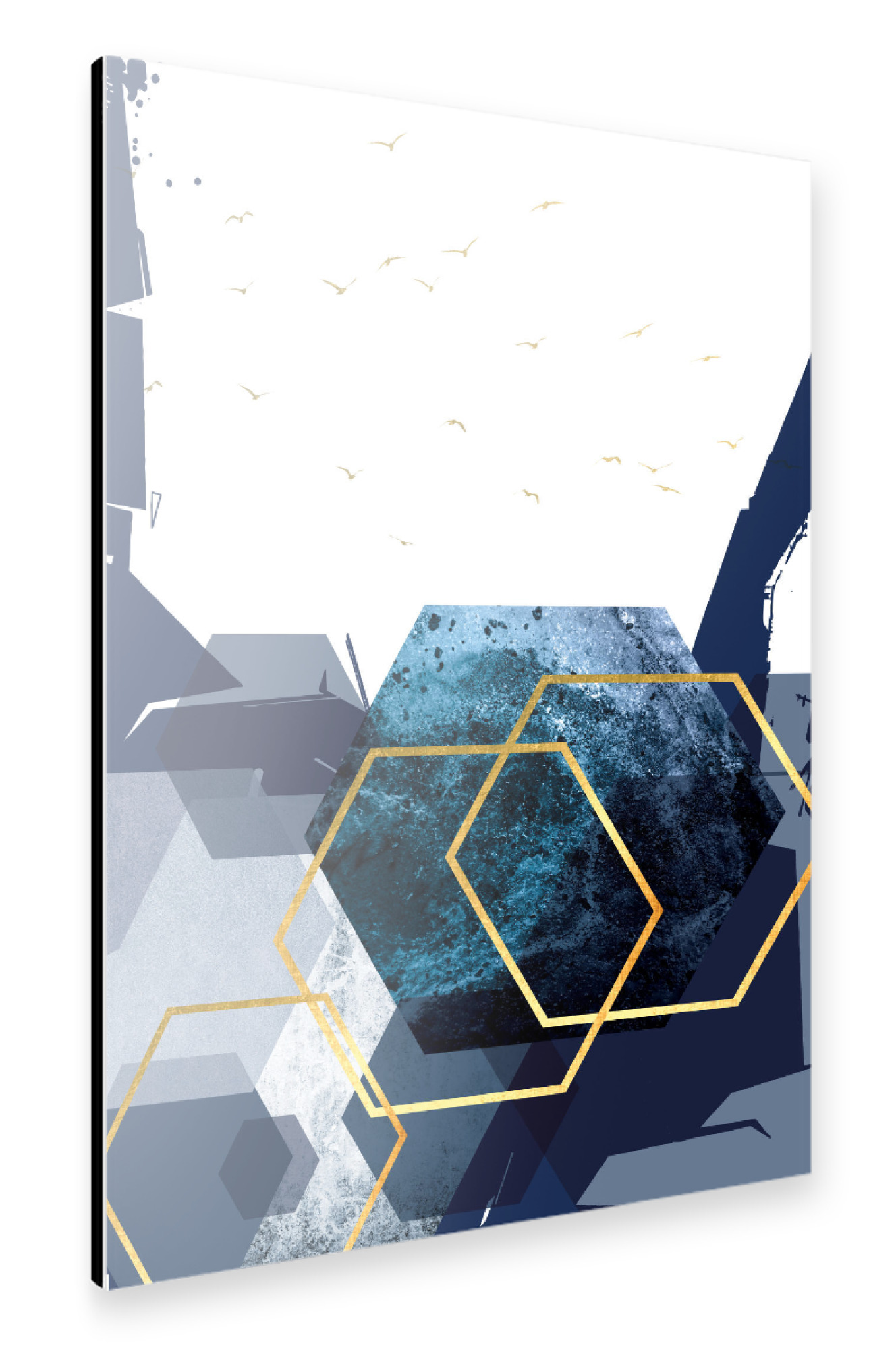 Alu-Dibond "Abstract Landscape in Blue" 30x20 cm artboxONE