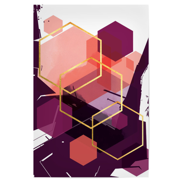 Poster 30x20 cm "Digital Landscape in Magenta" artboxONE - Abstrakt,Geometrie