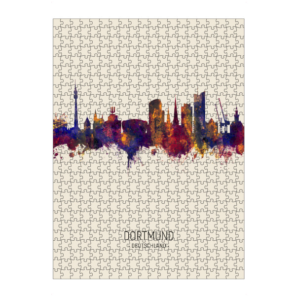 Puzzle Ravensburger "Dortmund Skyline Beige" artboxONE - Städte - Dortmund,Germany,Skyline,Cityscape,Painting,Watercolour,Stadtbild - Bild dortmund