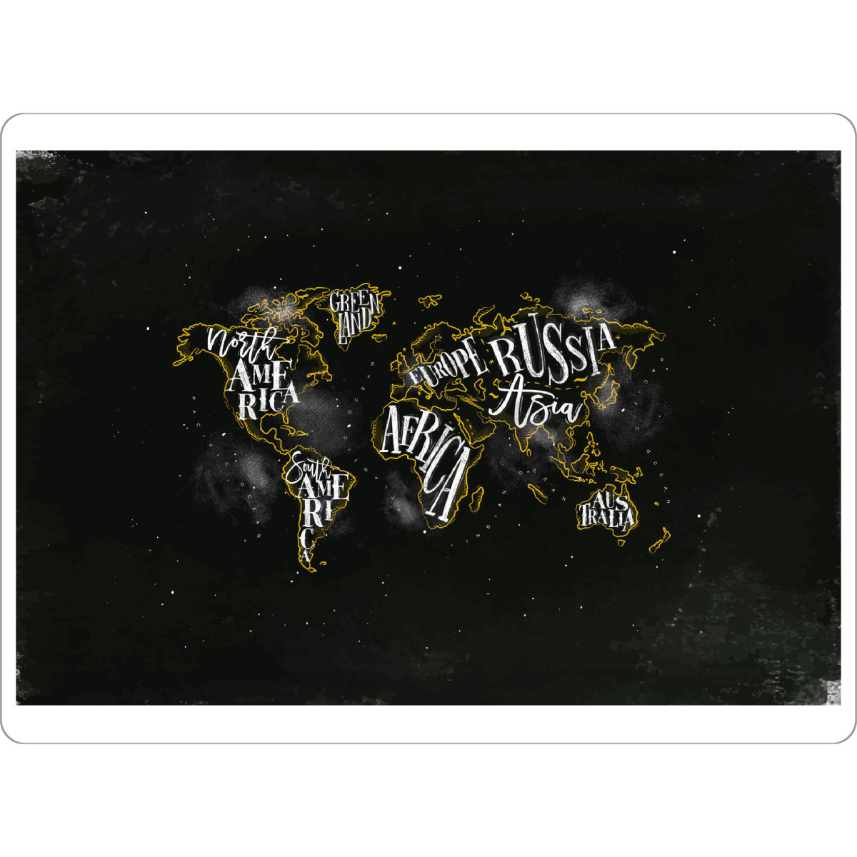 Tischset "Worldmap vintage chalk yellow" artboxONE - Reise,Fashion,Kartografie - World map,Vintage,Retro - Bild world map