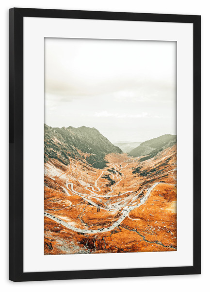 Poster mit Rahmen schwarz "Mountainside Story" artboxONE - Natur