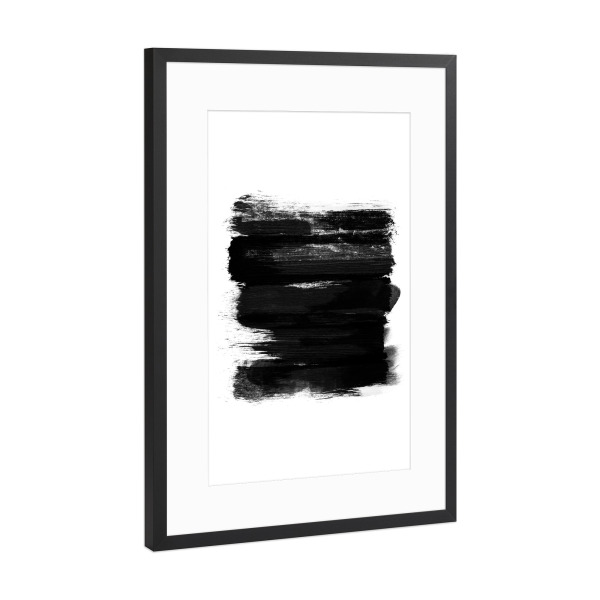 Poster mit Rahmen Schwarz (Metallic) "Abstract Blush Stroke" artboxONE - Abstrakt,Schwarzweiß - Abstract,Blush stroke,Shadow