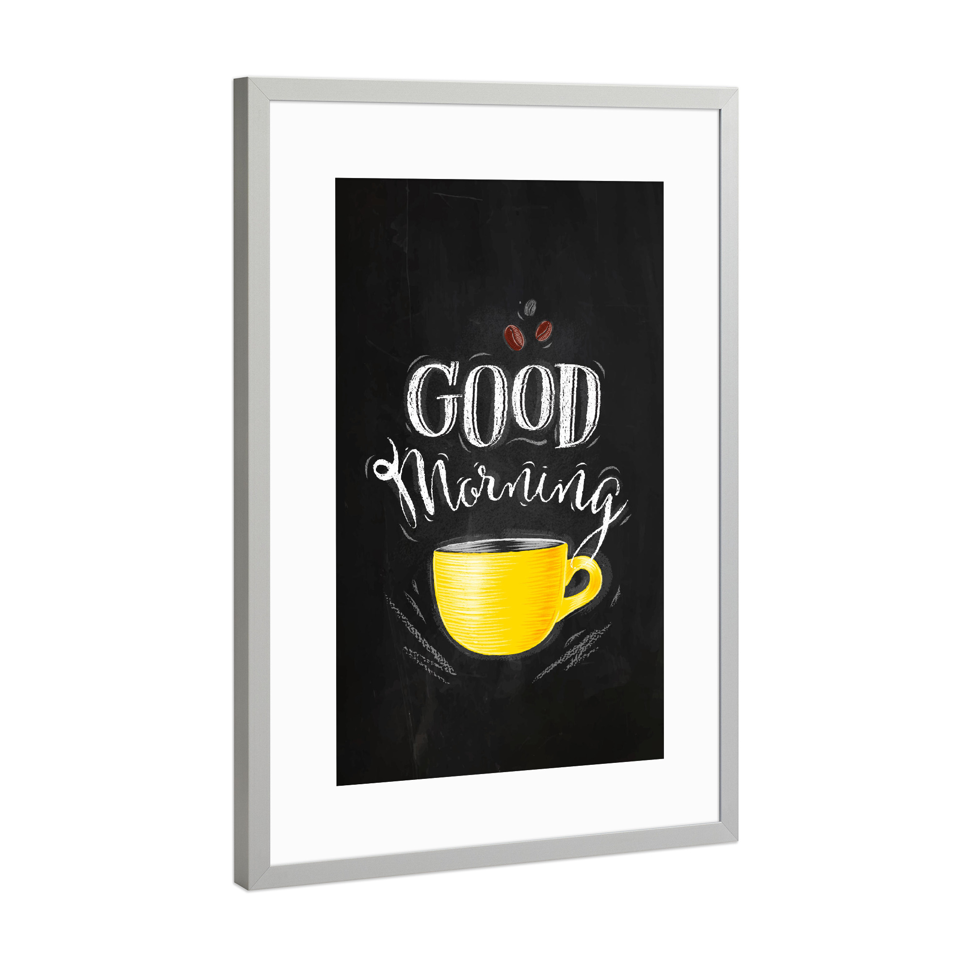 Poster mit Rahmen Silber "Good morning chalk" artboxONE - Essen & Trinken