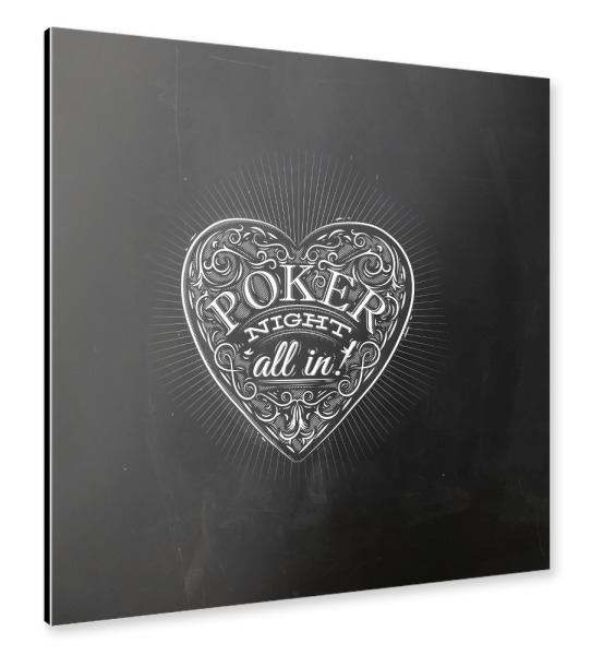 Alu-Dibond "Poker night all in chalk" 30x30 cm artboxONE