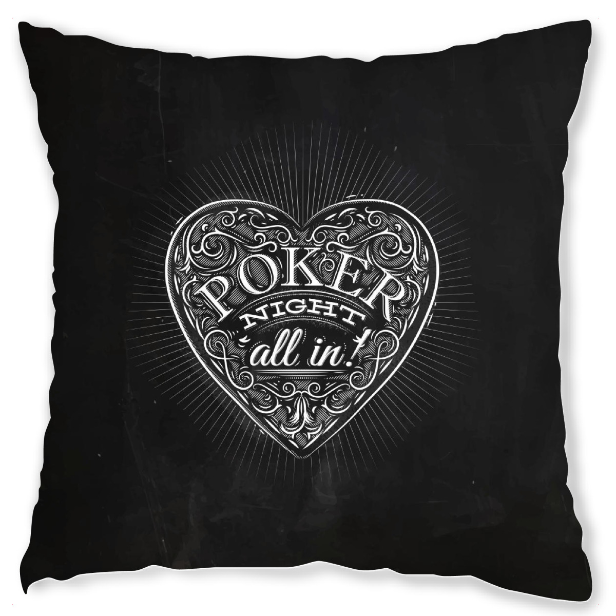 Design-Kissen "Poker night all in chalk" artboxONE - Schwarzweiߟ,Fashion,Festivals