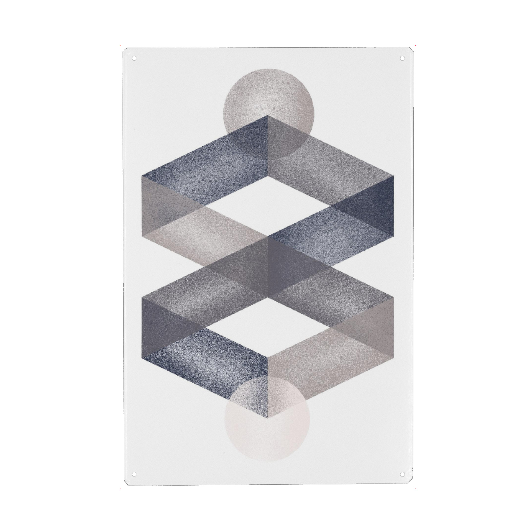 Metall Poster "Infinity in Grey" artboxONE - Abstrakt - Grey,Minimal,Mild,Math,Sign,Texture,Pattern,Black,Composition - Blechschild