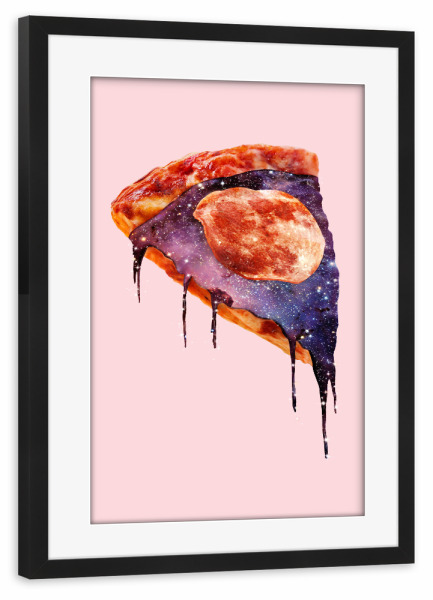 Poster mit Rahmen schwarz "GALAXY PIZZA" artboxONE - Essen & Trinken,Fiktion