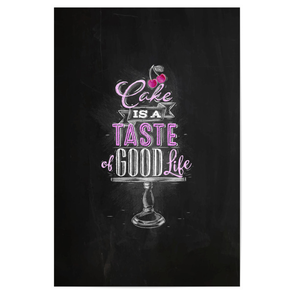 Poster "Good cake chalk pink" artboxONE - Essen & Trinken,Schwarzweiß - Cake,Coffee