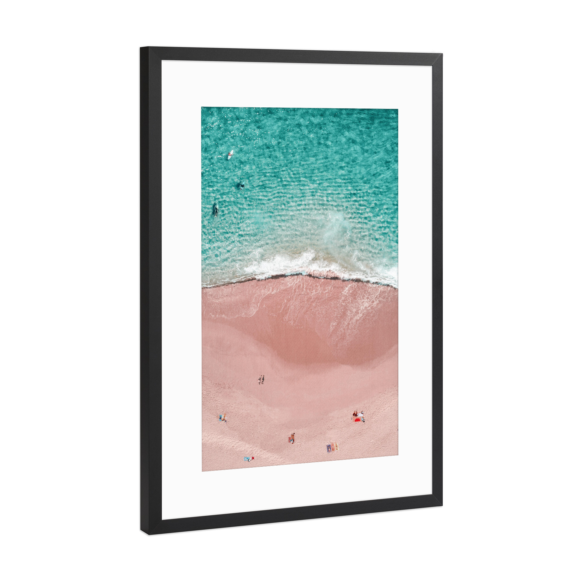 Poster mit Rahmen Schwarz (Metallic) "Pink Vacation" artboxONE - Natur,Reise / Strand und Meer