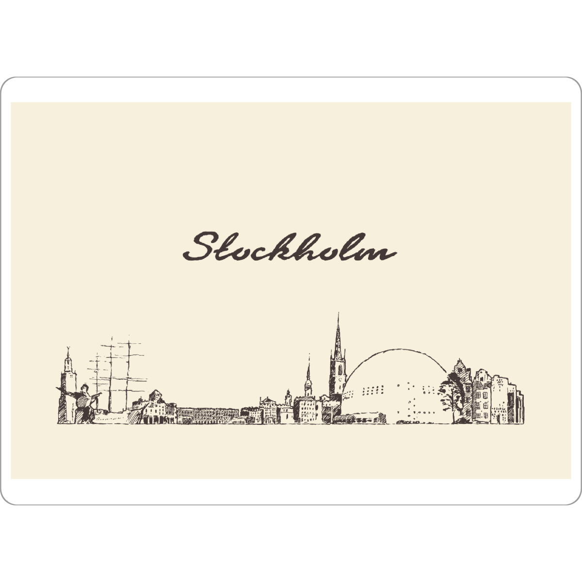 Tischset "Stockholm hand drawn skyline" artboxONE - Städte,Reise,Architektur,Städte / Stockholm