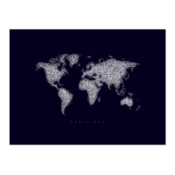 Puzzle Ravensburger "World map tangle line dark" artboxONE - Reise,Kartografie