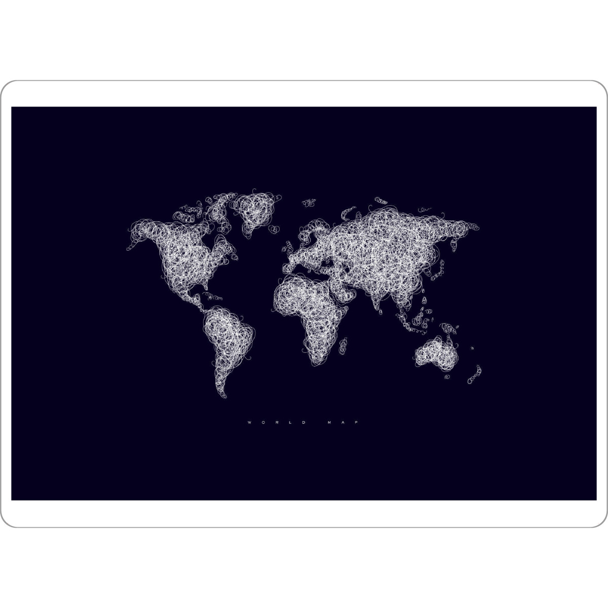 Tischset "World map tangle line dark" artboxONE - Reise,Kartografie