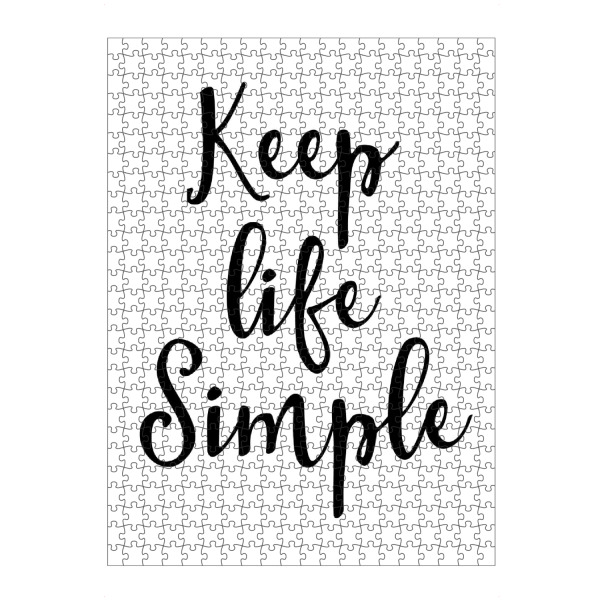 artboxONE Puzzle "Keep Life Simple" artboxONE - Typografie,Schwarzweiß
