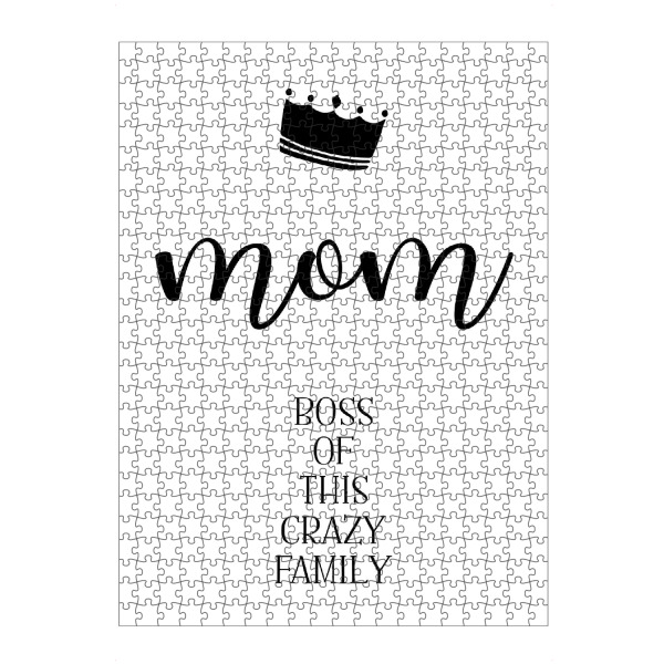 artboxONE Puzzle "MOM Boss of this crazy family" artboxONE - Typografie,Schwarzweiß,Für Mama