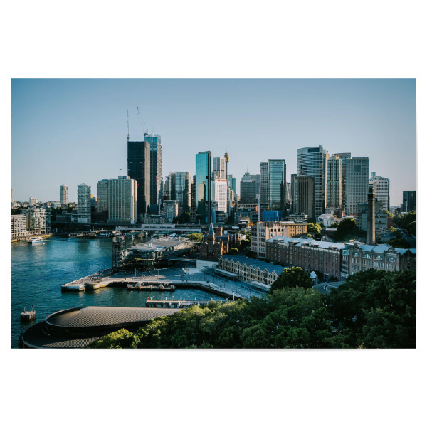 Poster "Sydney Skyline - Australien" artboxONE - Städte / Sydney - Skyline,Australien,Sydney,Stadt,Hafen,Urban,Reise,Down under,Metropole