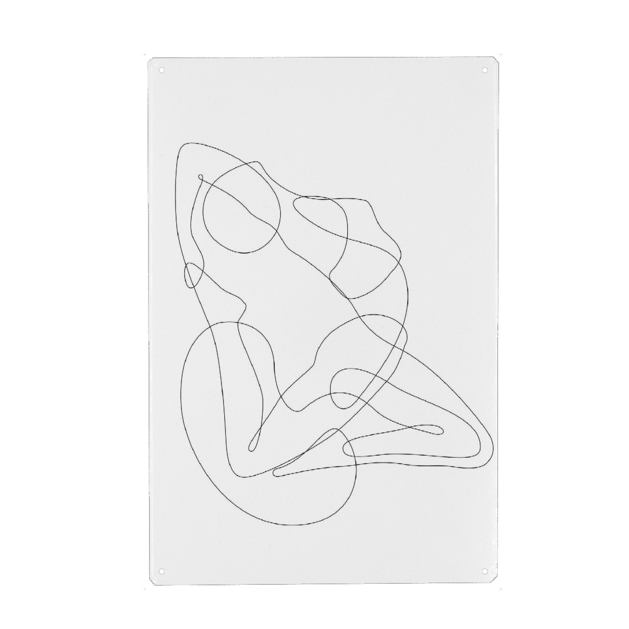 Metall Poster "Yoga Lady - In One Line" artboxONE - Menschen,Schwarzweiß,Sport / Motivation