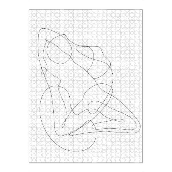 Puzzle Ravensburger "Yoga Lady - In One Line" artboxONE - Menschen,Schwarzweiß,Sport / Motivation
