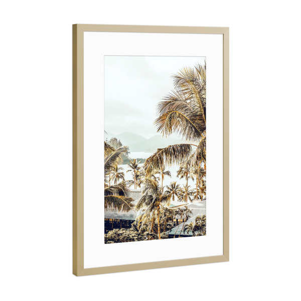 Poster mit Rahmen Gold "Island View" artboxONE - Natur
