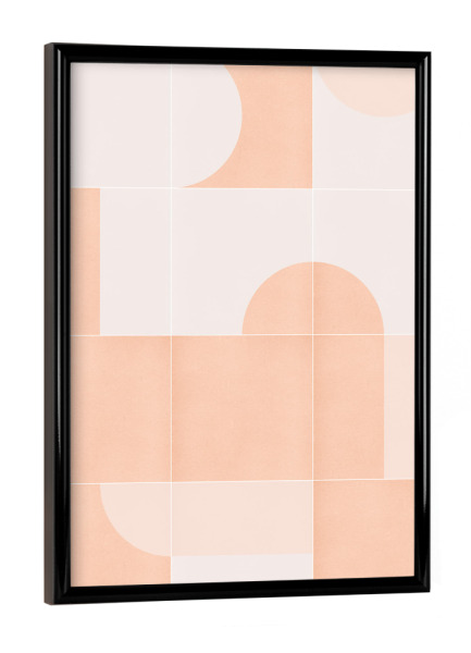 Poster mit schwarzem Rahmen "Retro Tiles Sixth" artboxONE - Abstrakt - Mid-century-modern,Pink pearl,Minimal