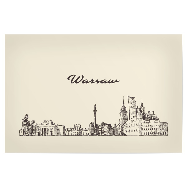 Poster "Warsaw hand drawn skyline" artboxONE - Städte
