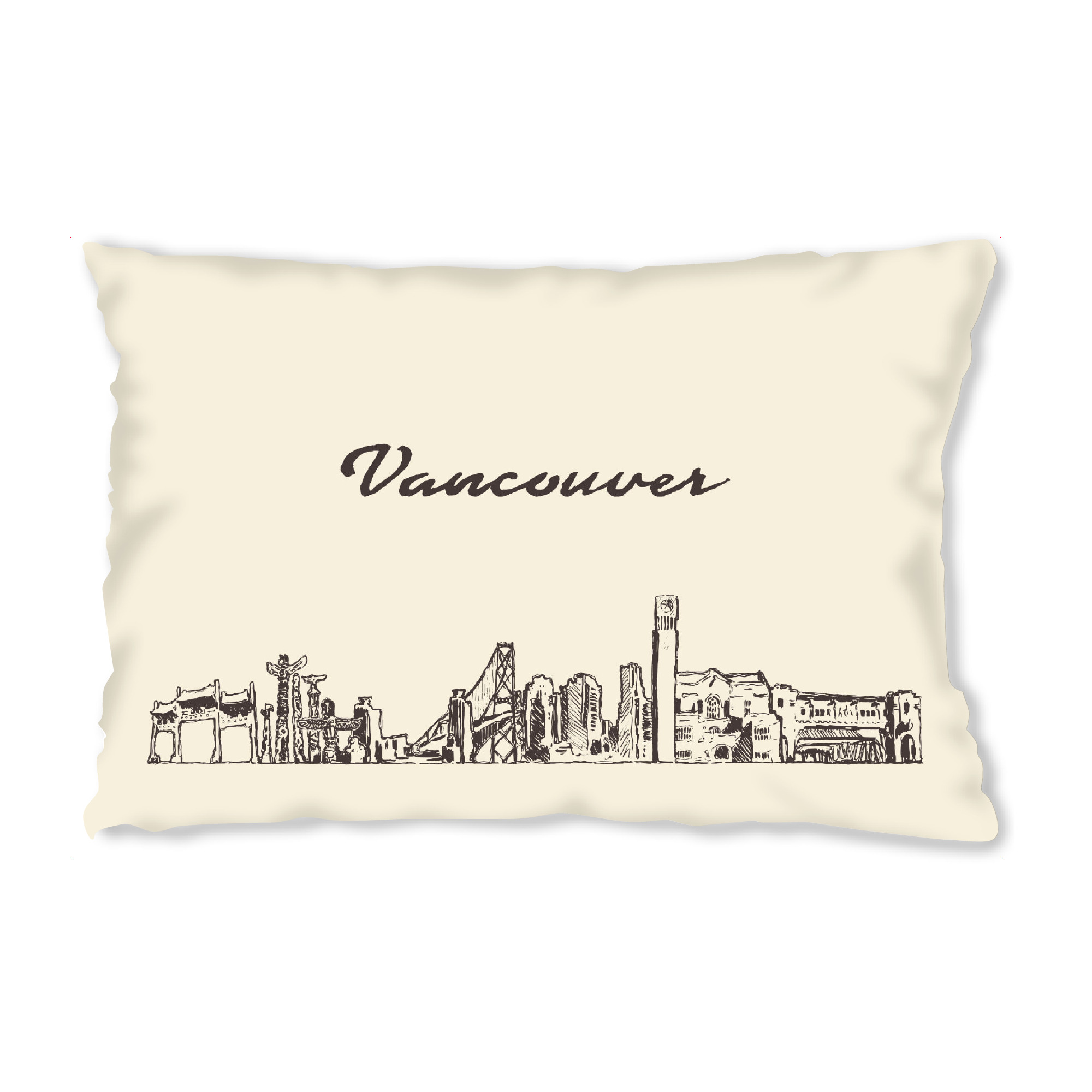 Design-Kissen "Vancouver hand drawn skyline" artboxONE - Städte