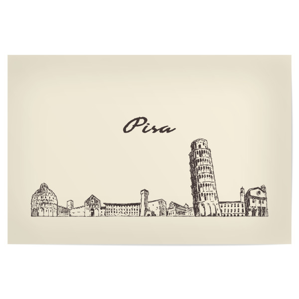 Poster 30x20 cm "Pisa hand drawn skyline" artboxONE - Städte