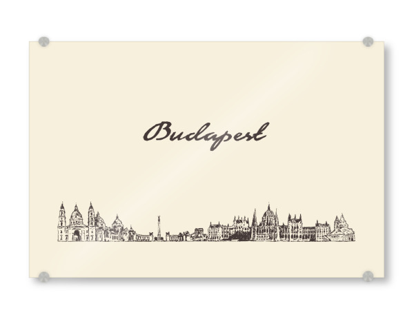 Acrylglasbild "Budapest hand drawn skyline" artboxONE - Städte,Städte / Budapest