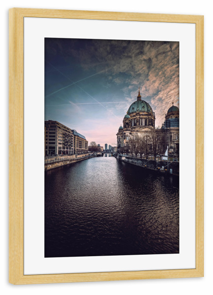 Poster mit Rahmen kiefer "Berliner Dom sunkissed" artboxONE - Städte / Berlin
