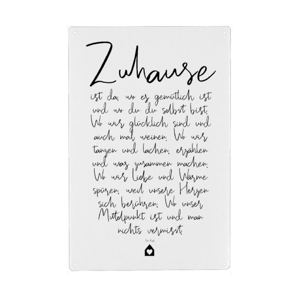 Holzbild "Zuhause - ein Gedicht" artboxONE - Typografie,Schwarzweiß,Liebe