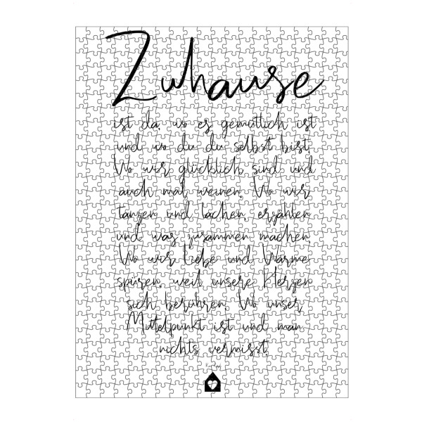 Puzzle Ravensburger "Zuhause - ein Gedicht" artboxONE - Typografie,Schwarzweiß,Liebe