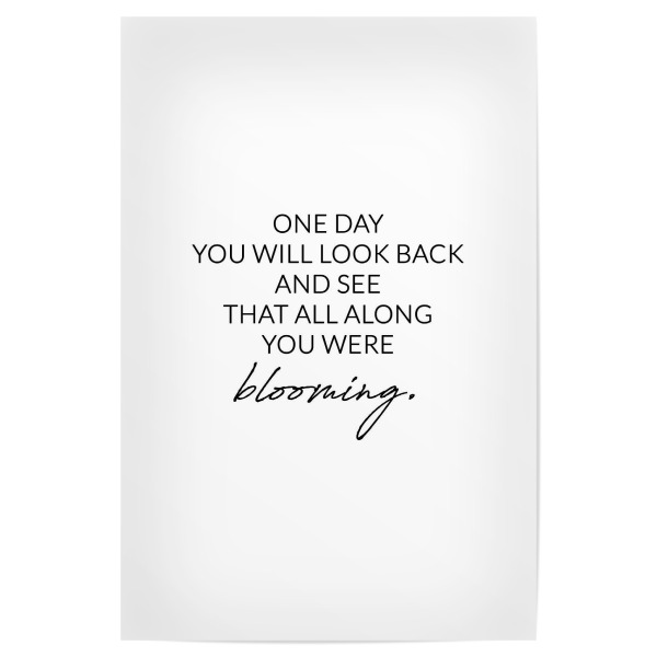 Poster 30x20 cm "One Day" artboxONE - Typografie,Schwarzweiß - Motivation,Inspiration,Blooming