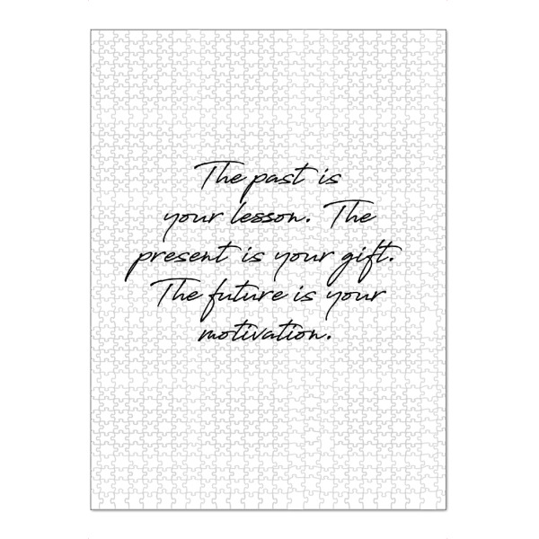 Puzzle Ravensburger "The past is your lesson" artboxONE - Typografie,Schwarzweiß - Motivation,Inspiration,Past,Lesson,Present,Gift,Future