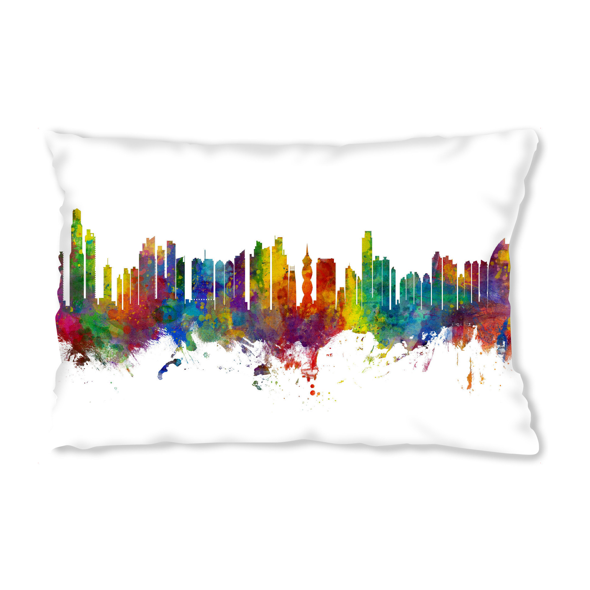 Design-Kissen "Panama City Skyline" artboxONE - Städte - Panama city,Panama,Skyline,Cityscape,Painting,Watercolour,Stadtbild