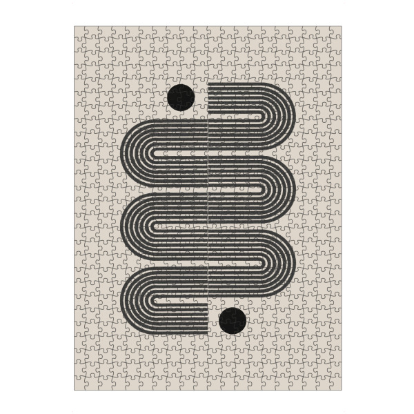 Puzzle Ravensburger "Mid Century Art" artboxONE - Abstrakt,Geometrie - Mid century,Art,Geometric,Arch,Abstract,Beige,Neutral - Bild mid century